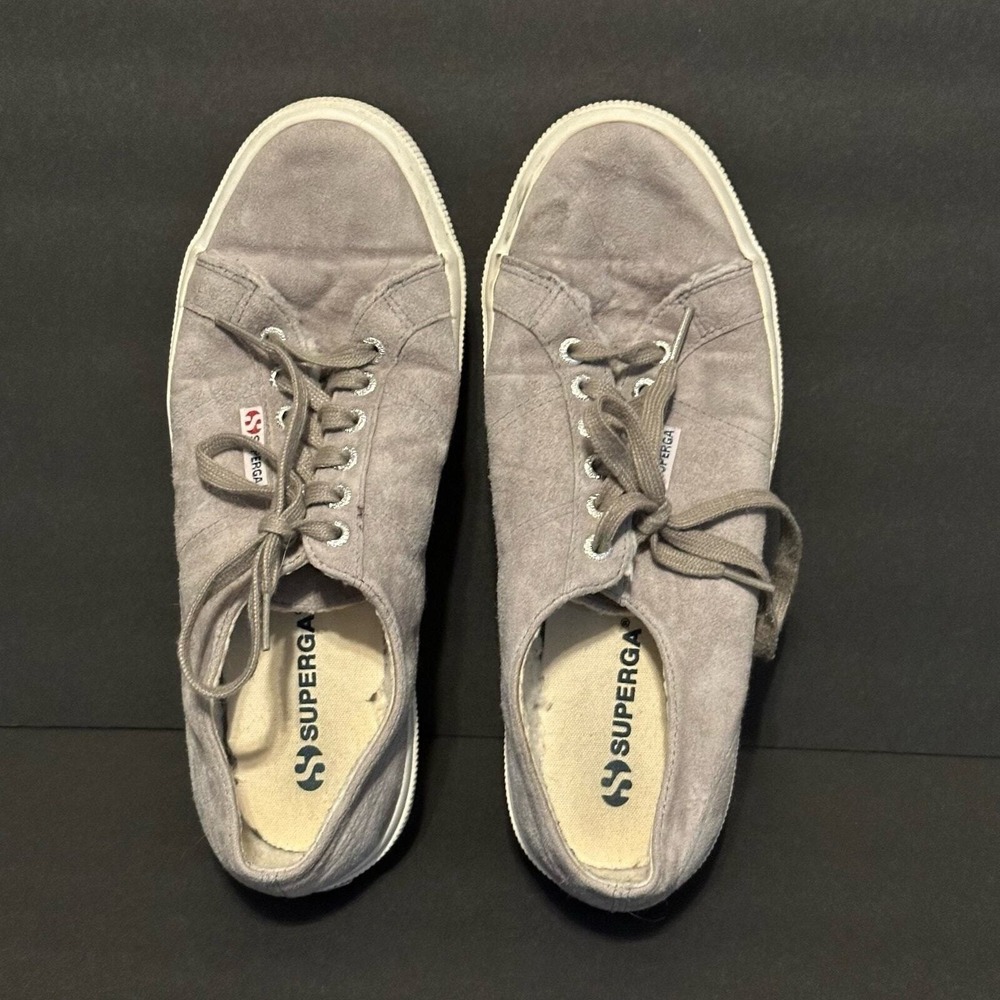 Superga gray suede lace up sneakers Size 41.5‎ US 10